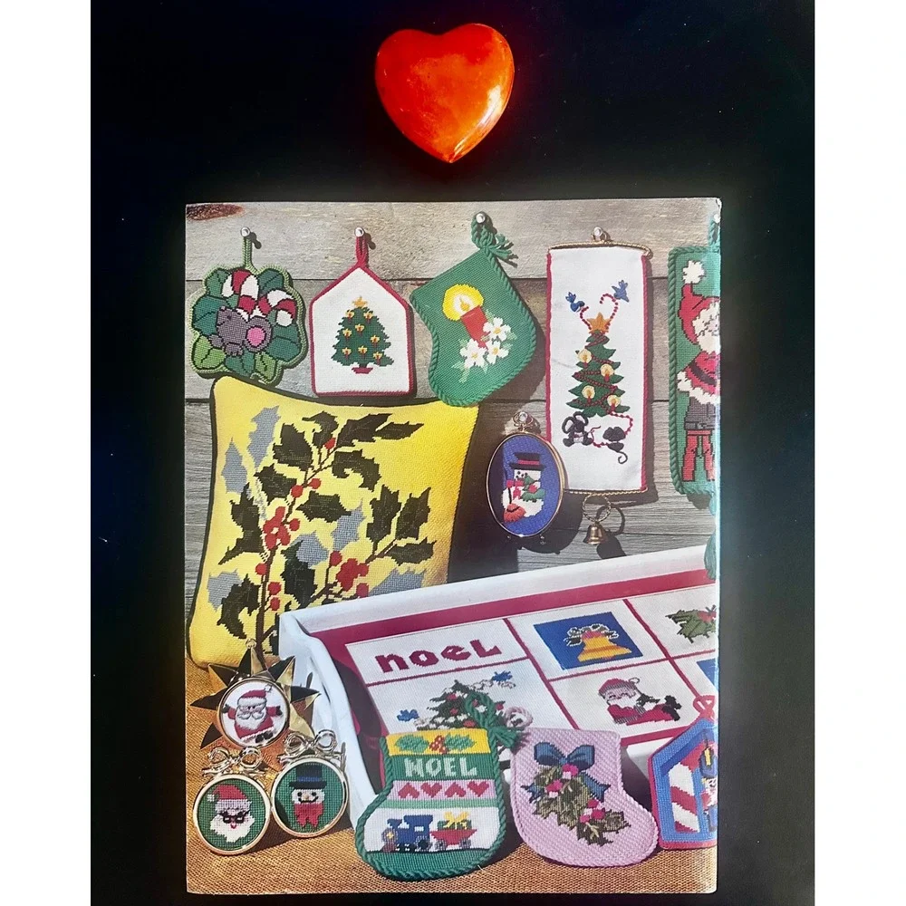 Vintage Christmas Needlepoint Iron On Transfer Pattern Book Yarn Barn Crewel